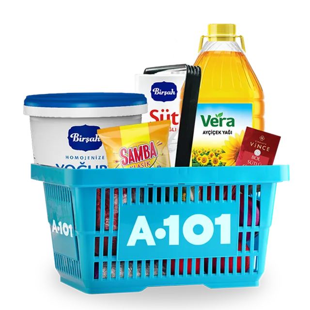 A101 mağazasında alışveriş yapan müşteri